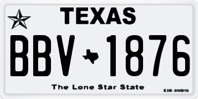 TX license plate BBV1876