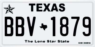 TX license plate BBV1879