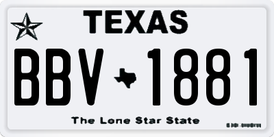 TX license plate BBV1881