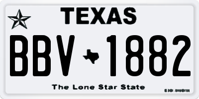 TX license plate BBV1882