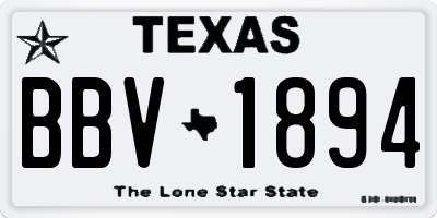TX license plate BBV1894