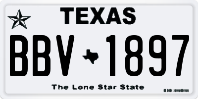 TX license plate BBV1897