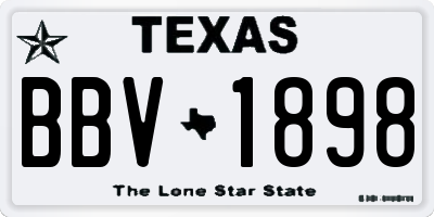 TX license plate BBV1898
