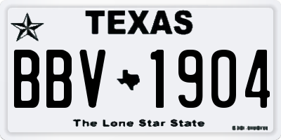 TX license plate BBV1904