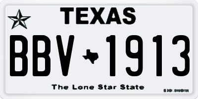 TX license plate BBV1913