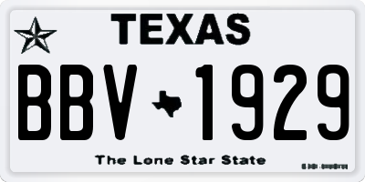 TX license plate BBV1929