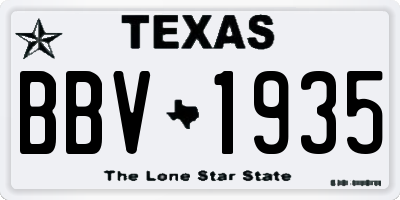 TX license plate BBV1935