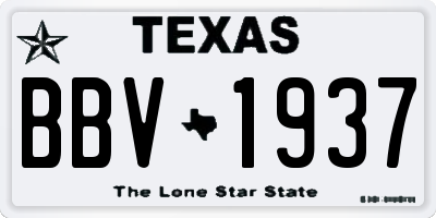 TX license plate BBV1937