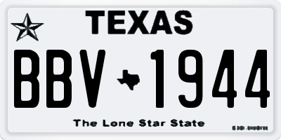 TX license plate BBV1944
