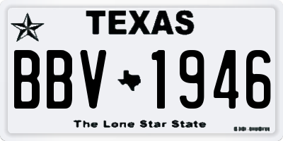 TX license plate BBV1946