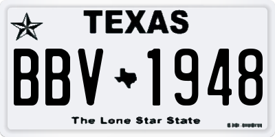 TX license plate BBV1948