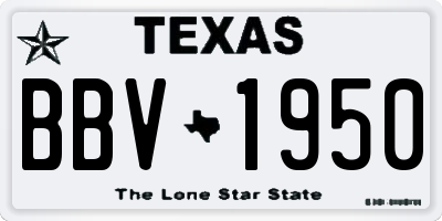 TX license plate BBV1950