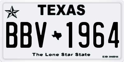 TX license plate BBV1964