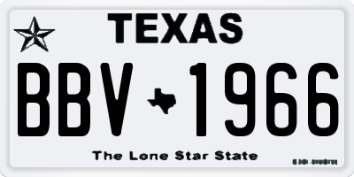 TX license plate BBV1966