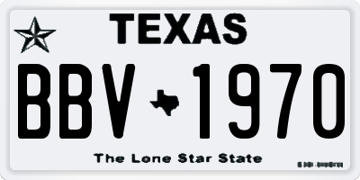 TX license plate BBV1970