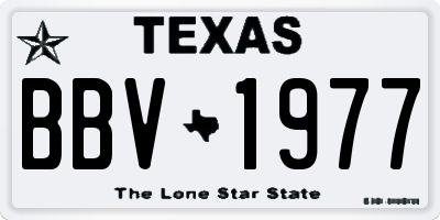 TX license plate BBV1977