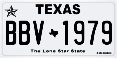 TX license plate BBV1979