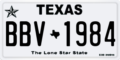 TX license plate BBV1984