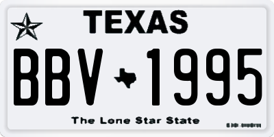 TX license plate BBV1995
