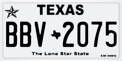 TX license plate BBV2075
