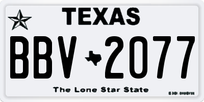 TX license plate BBV2077