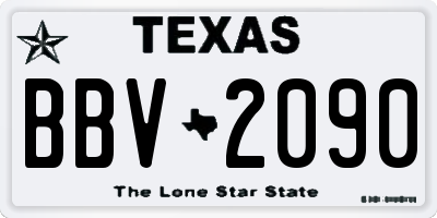 TX license plate BBV2090