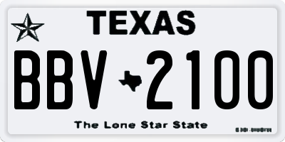 TX license plate BBV2100