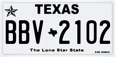TX license plate BBV2102