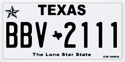 TX license plate BBV2111