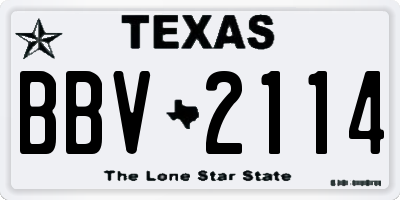 TX license plate BBV2114