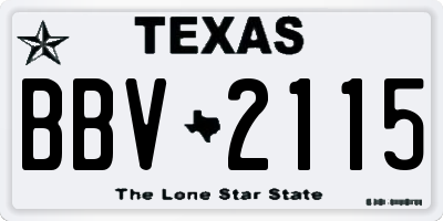 TX license plate BBV2115
