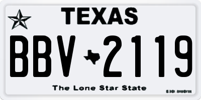 TX license plate BBV2119