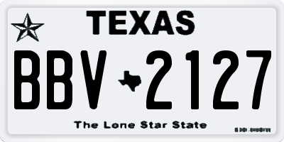 TX license plate BBV2127