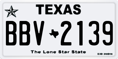 TX license plate BBV2139