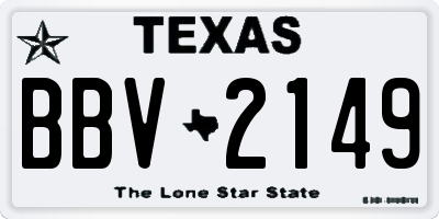 TX license plate BBV2149