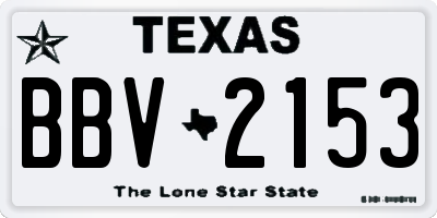 TX license plate BBV2153