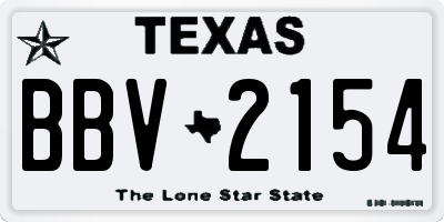 TX license plate BBV2154