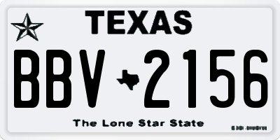 TX license plate BBV2156