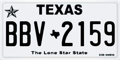 TX license plate BBV2159