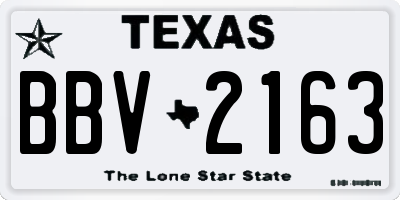 TX license plate BBV2163