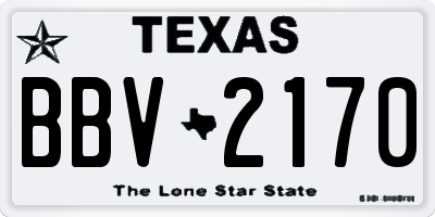 TX license plate BBV2170