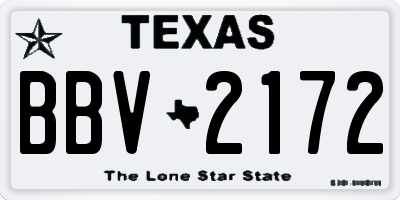 TX license plate BBV2172