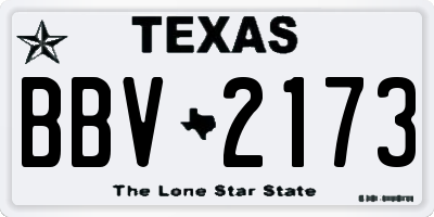 TX license plate BBV2173
