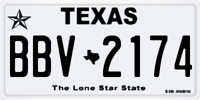 TX license plate BBV2174