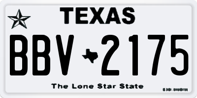 TX license plate BBV2175