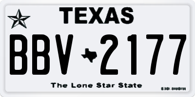 TX license plate BBV2177