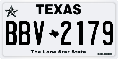 TX license plate BBV2179