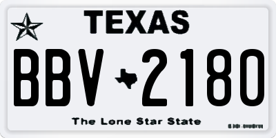 TX license plate BBV2180