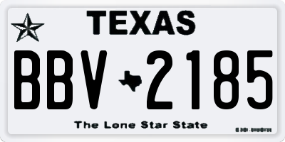 TX license plate BBV2185