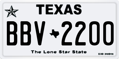 TX license plate BBV2200